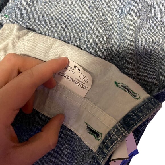 Vintage 90s Tommy Hilfiger Embroidered Logo Overalls Denim Jeans Medium - Picture 12 of 12